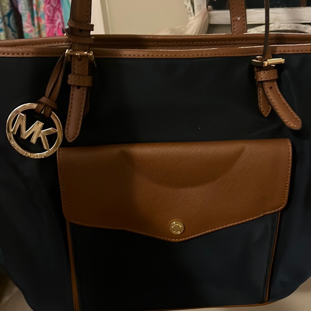 Michael kors blue nylon tote